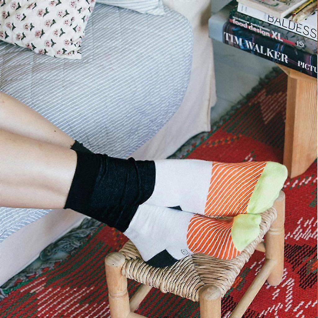 5pairs Sushi Socks Mid Calf Socks Cotton Christmas Socks - Couple Casual Socks Christmas Gift Box Set - RiRi