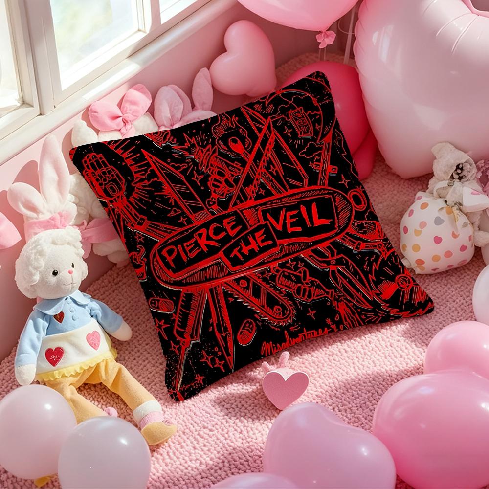 American Rock P-Pierce The Veil Cushion Cover Pattern Printed Pillowcase for Living Room Sofa Cushion Cover & Bedroom Decor
