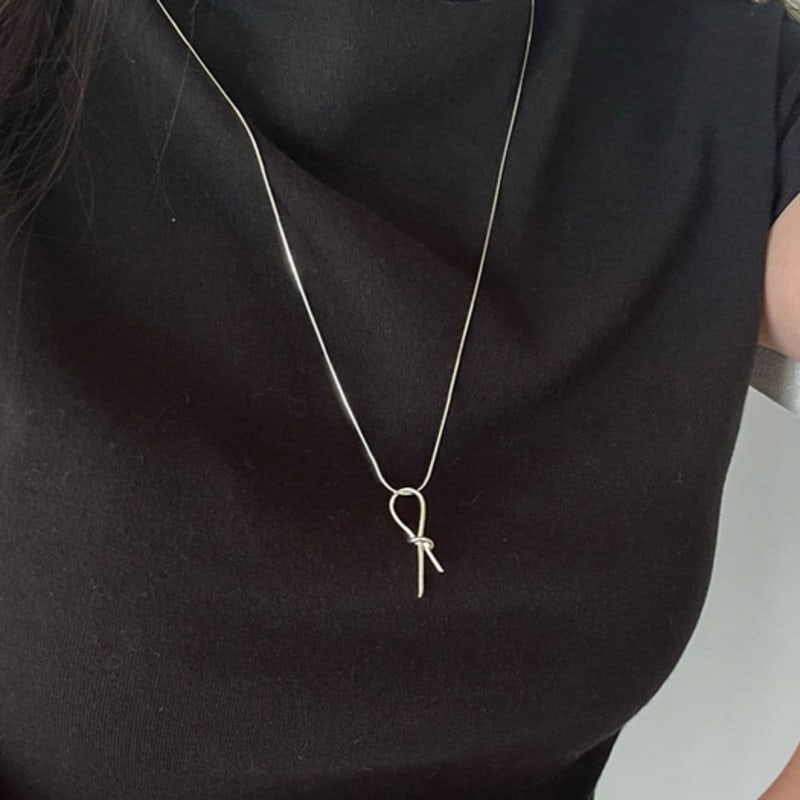 

youngglow silver925 knot snake chain necklace (2color) gold