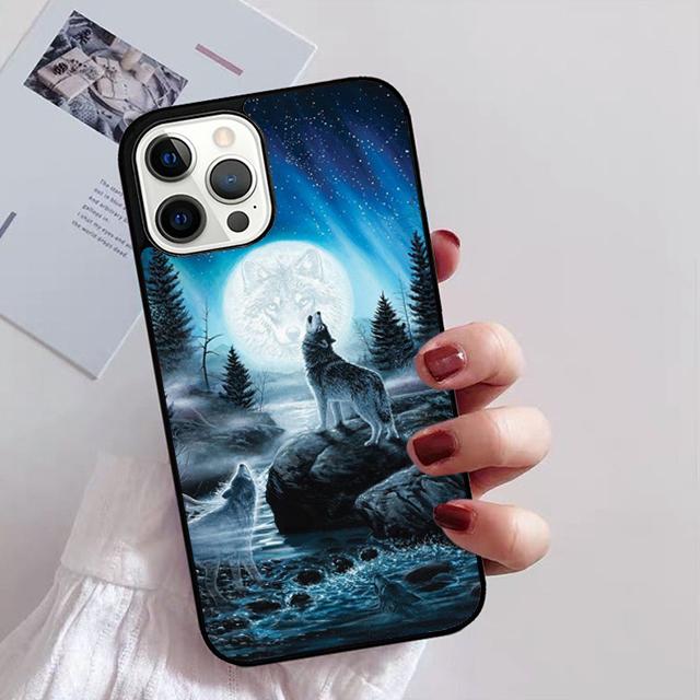 Animal The Wolf Howl Phone Case For iPhone 17 Air 14 13 12 16Pro Max 15  Plus Max Cover Shell Coque