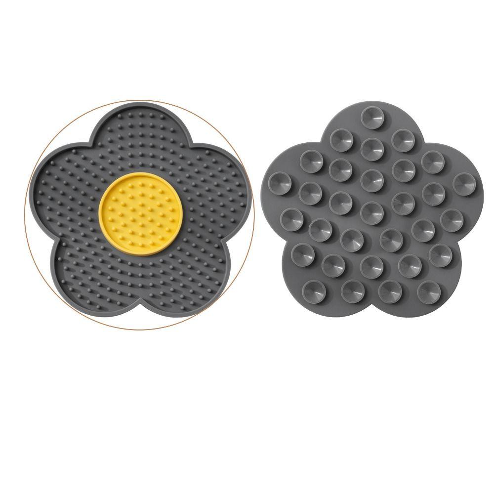 Sunflower Shaped Cat Lick Pad Suction Cup Silicone Cat Placemat Dog Feeding Pads  Small Animal