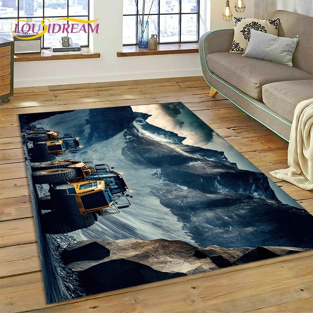 Retro Tractor Car 3D Truck Rug Carpet for Living Room Bedroom Home Decor,Floor Mat Non-slip Decoration for Sofa Doormat Kid Gift
