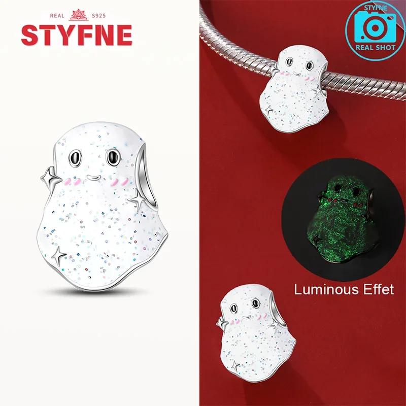 Copper Original New Halloween Series Luminous Skull Beads Fit Bracelet Diy Charm For Women Jewelry Fashion Giftcopper
