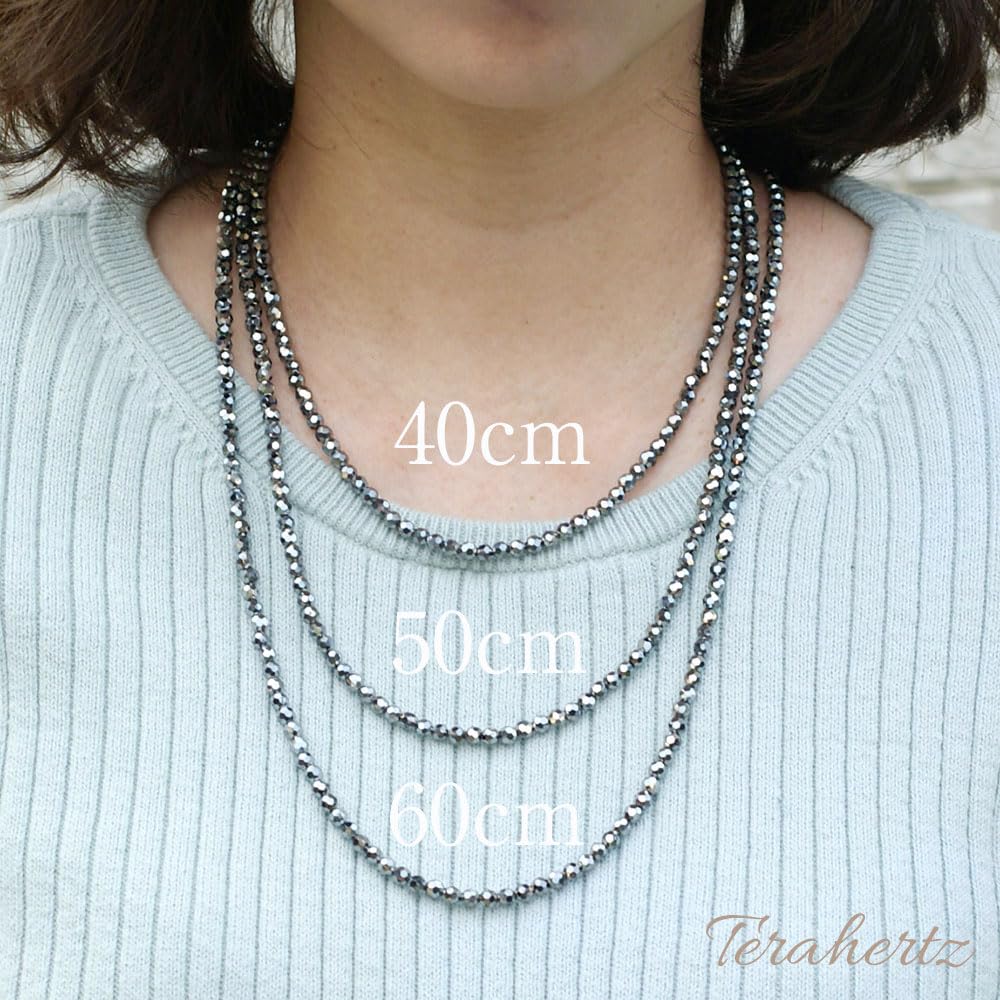 Terahertz Spinel Cut Power for Men and Genuine Raw Natural Health Far Infrared Pendant 50cm 5cm Neck [OVER-9] Necklace, Stone, 4mm, Women, Stone,