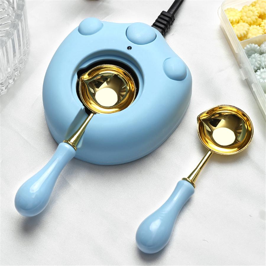Kit Scalda Ceralacca Elettrico, 1 Scalda Ceralacca Elettrico e 1 Cucchiaio per Ceralacca per Timbro Ceralacca per Sciogliere Perline per Sigillo di Cera