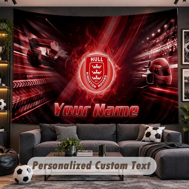 Wall Hanging Tapestry Custom NameHull KR Pattern Personalized Printed Fabric Wall Decor