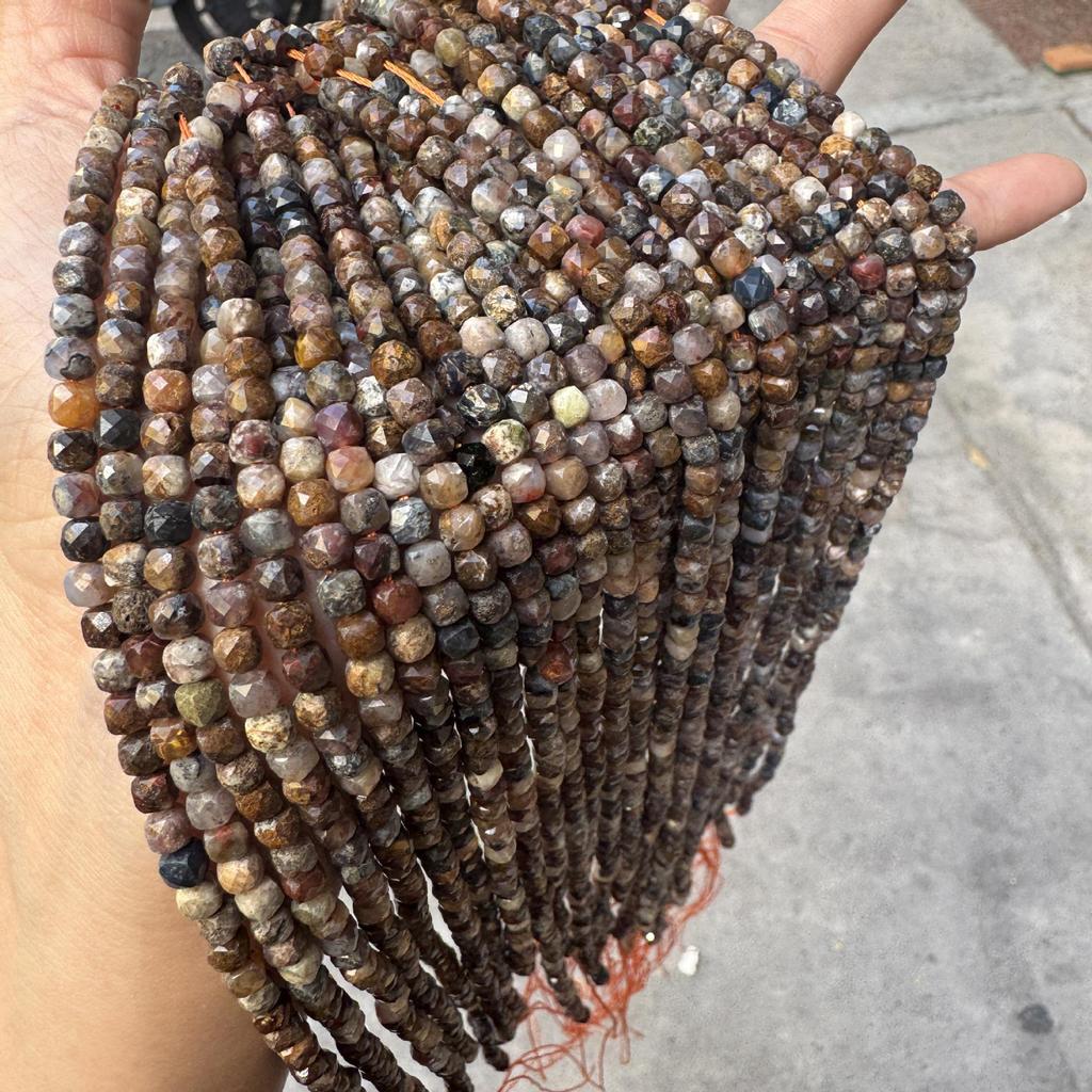 Handgefertigte facettierte Pietersit-Perlen für DIY-Schmuck