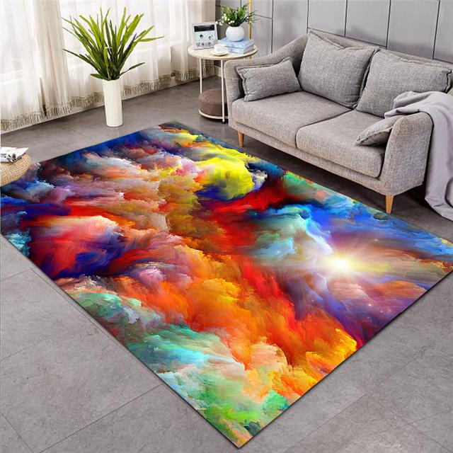 Fashion Color Cloud Decorative Floor Mat Living Room Bedroom Door Mat Abstract Art Simple Atmospheric Room Bedside Blanket