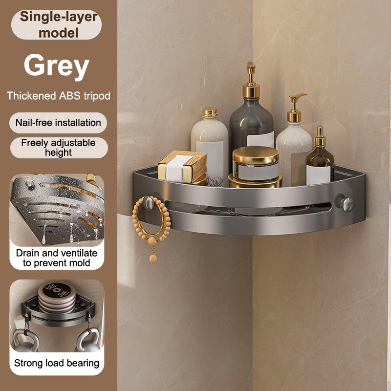 Three-Story Bathroom Nail Free Rack Shower Corner Rack Plastic Shampoo Rack Shower Supplies Storage Rack Bathroom Accessories