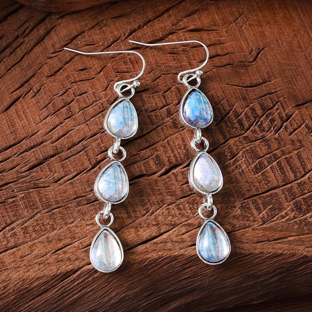 Boucles d'oreilles pendantes bohèmes avec pampilles en zircon - Bijoux polyvalents et colorés