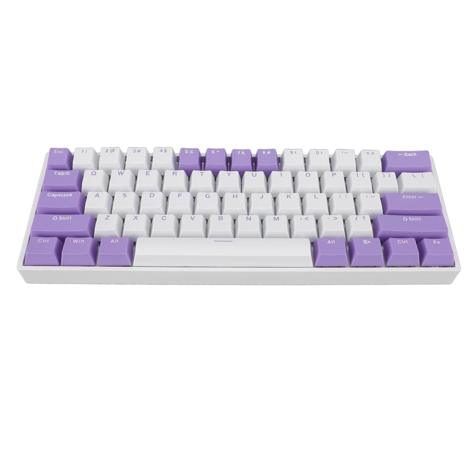 

Механическая клавиатура с 61 клавишей, синим переключателем, 60-процентная компактная проводная клавиатура USB C с подсветкой RGB