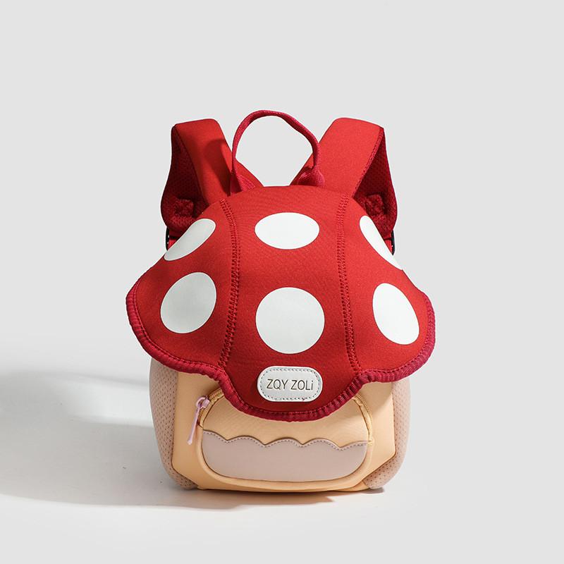 Shaped Backpack Mushroom Apple Printed Schoolbag Leather Material Bag Kids Gift