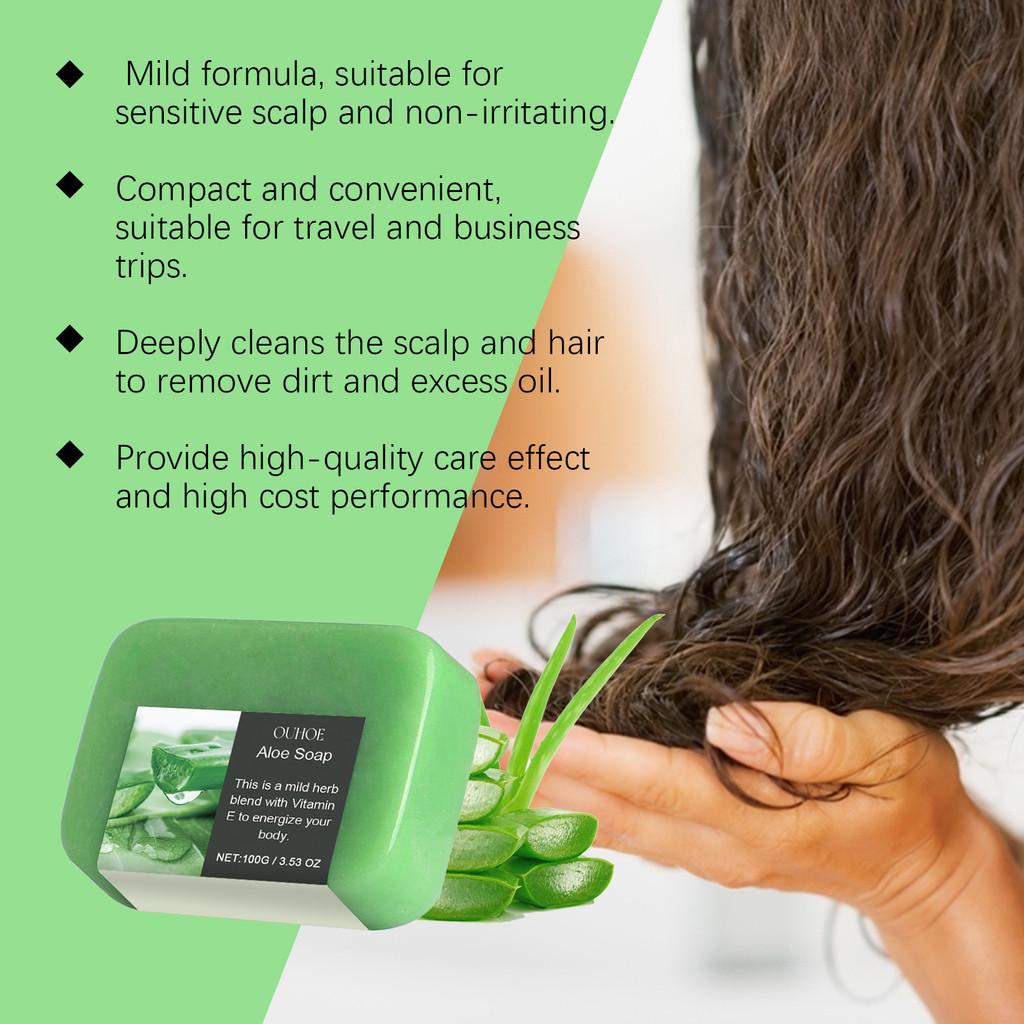 Ouhoe Aloe Vera Essential Oil Hair Soap Nourishing Cleansing And Softening For Healthy Hair