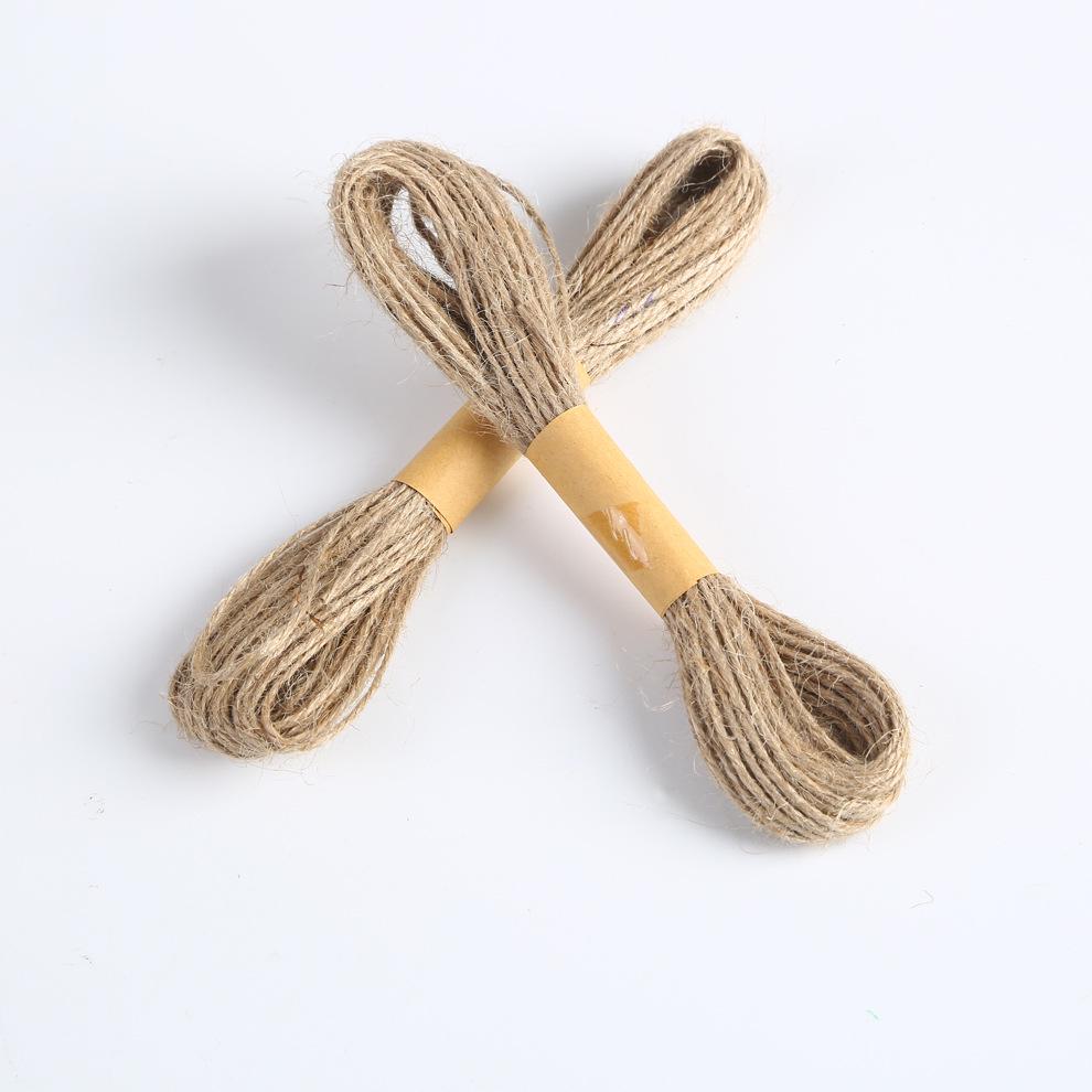 Natural Jute Hemp Rope 2-Strand Braided for Christmas Decoration and Handmade Tag Binding