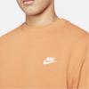 Nike Sportswear Club Fleece Solid Logo Embroidered Crewneck Sweatshirt Men Sweatshirt Orange BV2662-808