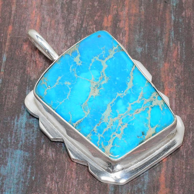 Beautiful Sea Sadement Jasper Gemstone Handmade 925 Sterling Silver Jewelry Pendant