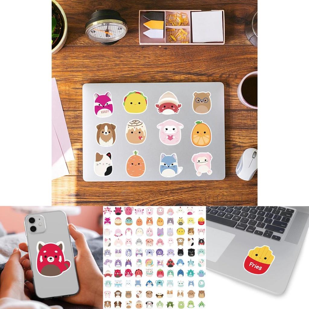 100 Stück Squishmallow Aufkleber Wasserdicht Wiederverwendbar Deko Laptop Graffiti Kindergeschenk