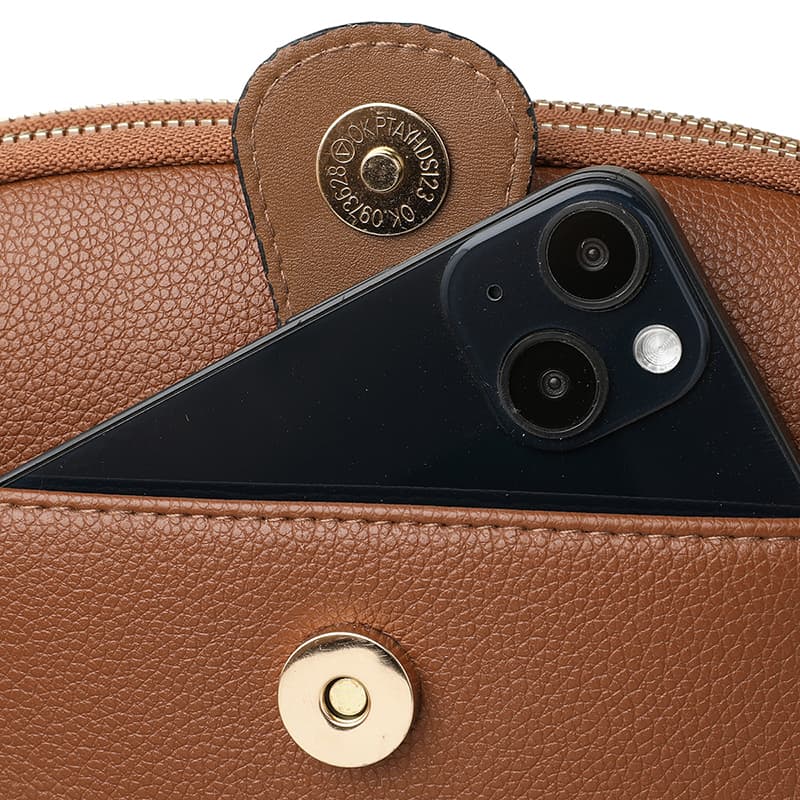 Niche cowhide texture mobile phone bag messenger bag
