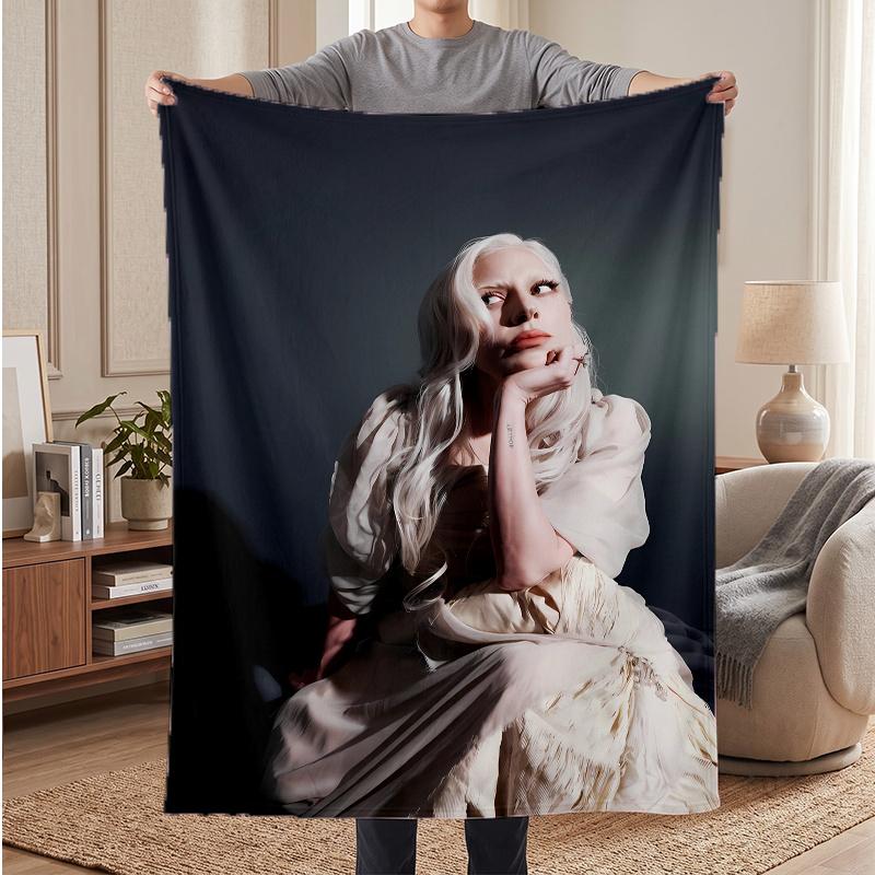Lady Gaga (1) Soft Warm Flannel Blankets Comfortable Blanket for Home Decoration Gifting