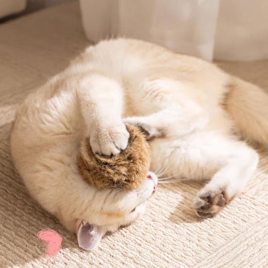 Flauschiger Ball Katzen Spielzeug Weicher Flauschiger Kaninchenfellball Waschbar Lustiger Katzen Jagdball Bunny-Kick Spielzeug für Indoor Katzen Bewegung Stimuliert Jagdinstinkt