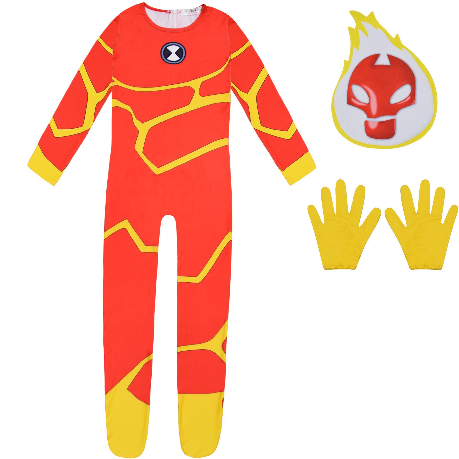 

Ben 10 Fireman Halloween Cosplay Jumpsuit - In Stock (Size 155) Size 150