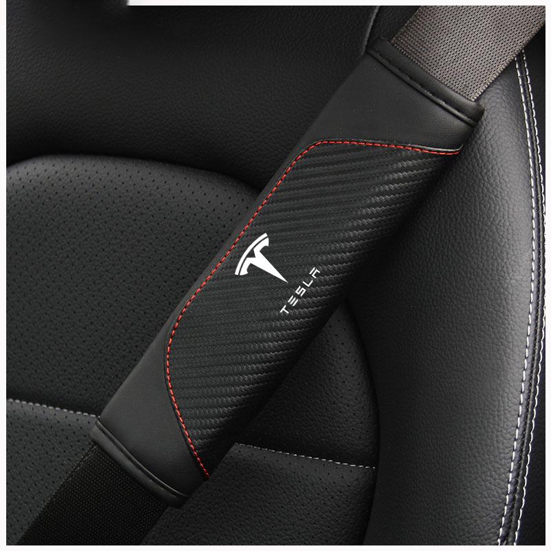 New Car Seat Belt Cover Shoulder Protector Cushion Pad For Tesla Model Y Juniper Model 3 Model S X Cybertruck Auto Accessories