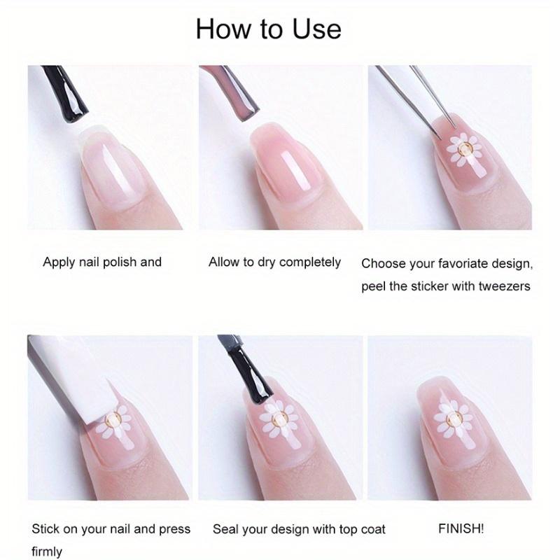 Minimalist Leaf Design Nail Stickers - Self-Adhesive Glossy Nail Art Decals with Floral Patterns, Spring Nail Decor, Nail Stickers for Nails