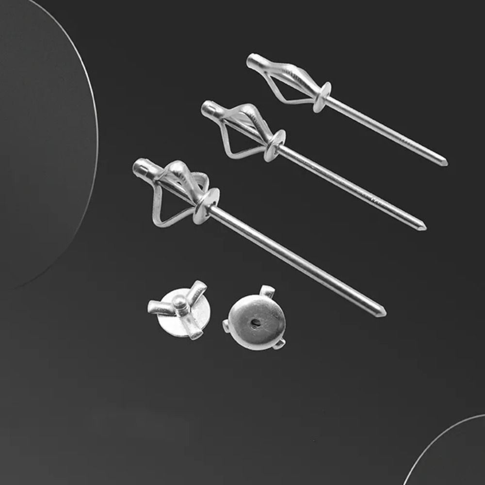 50pcs New 3.2mm 4.0mm 4.8mm Folding Blind Rivet Silver Tri-fold Tri Grip Rivets Round Head Aluminum Alloy Rivet 3.2x14mm-50pcs-