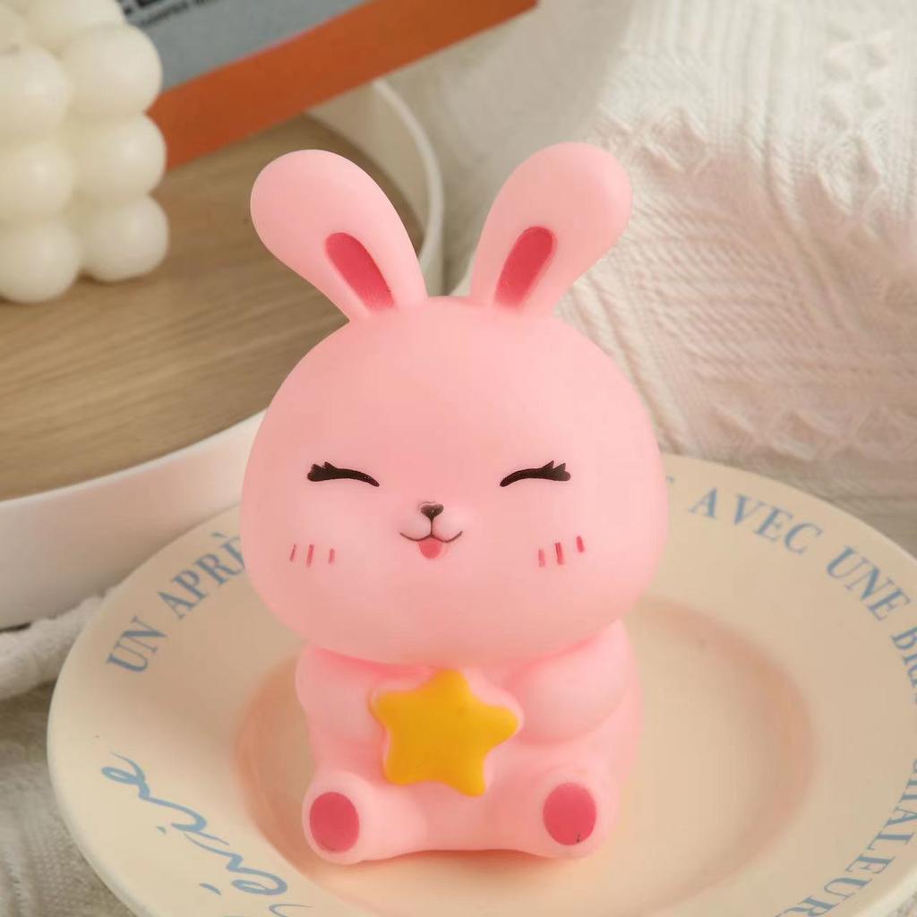LED Night Light Silicone Rabbit Lamp Gift for Kid Baby Table Animal Lights Home Decor
