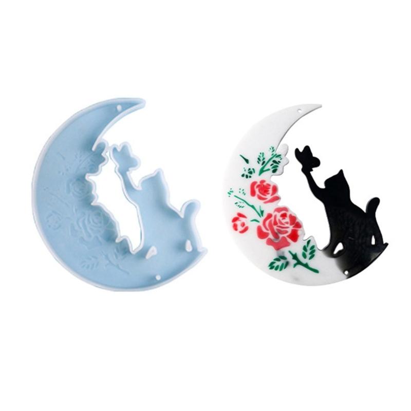 

DIY Resin Casting Mold Pendant Moulds Craft Molds Moon Shape Wall Decorations Ornament Molds Silicone Material for Craft