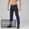 Blue 1:6 Scale Denim Jeans | FunctionalLooking Fly and Fastening, Contrast Stitching Details