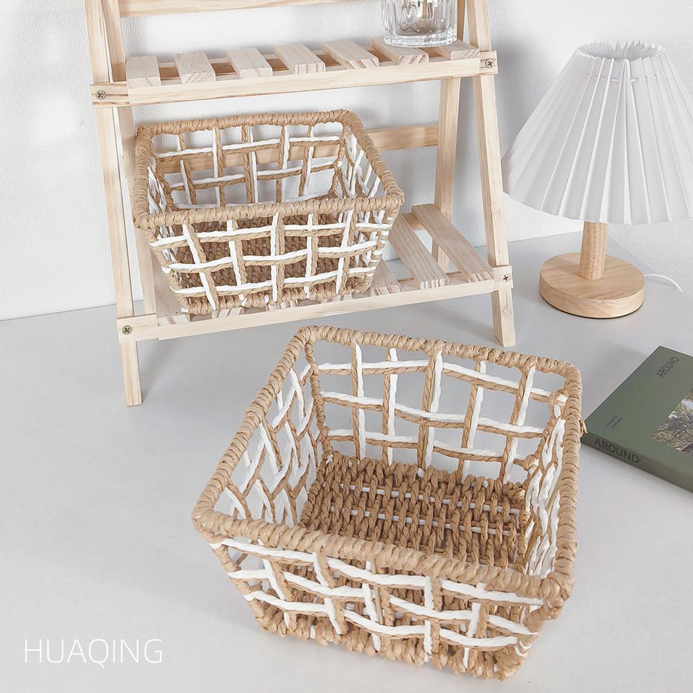 Style Handmade Paper Rope Woven Storage Basket For Jewelry And Snacks Organizer