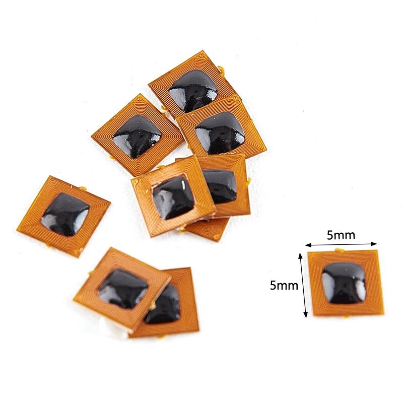 5 pezzi/set Programmabile 5*5mm Micro FPC NFC Ntag213 Etichetta Adesiva RFID 1mm Raggio di Lettura