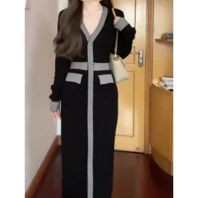 Knitted Dress Temperament Celebrity High-end Muse Fan High-end Formal Settings Skirt Women's Autumn New