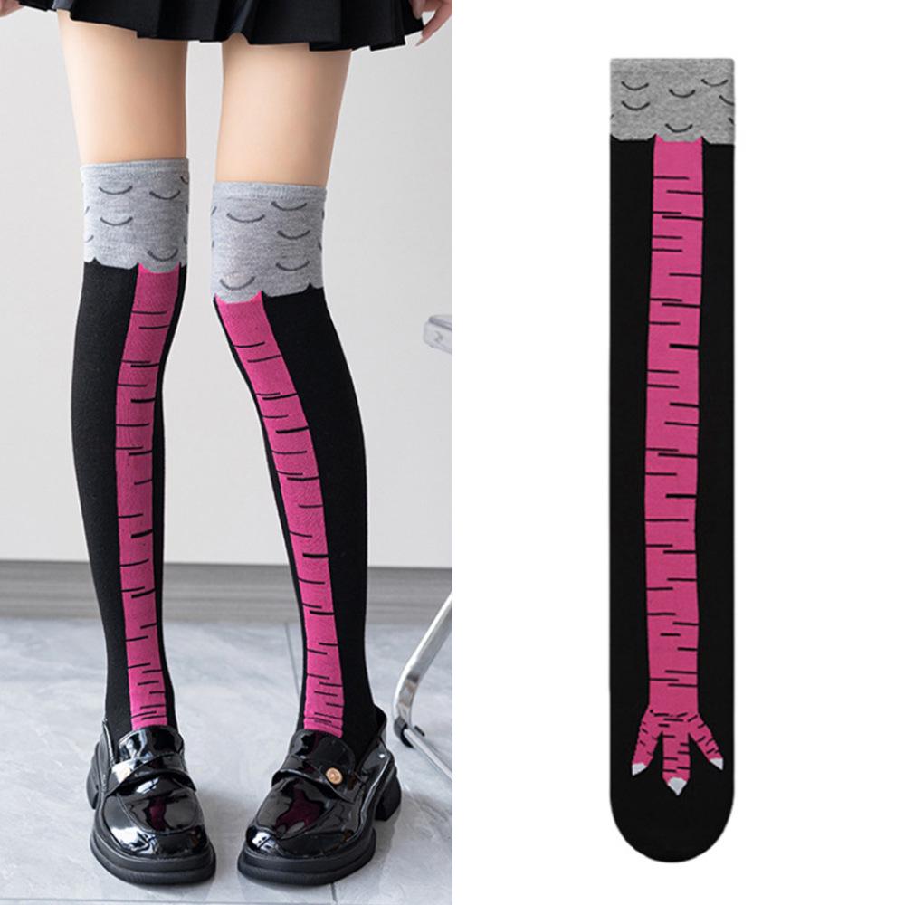 Women's Trendy Ostrich Chicken Feet Over-the-Knee Compression Socks for Spring, Autumn, and Winter