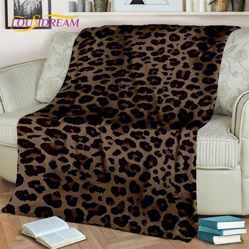 3D Wild Sexy Leopard Stripe Print Blanket,Soft Throw Blanket for Home Bedroom Bed Sofa Picnic Travel Office Cover Blanket Kids