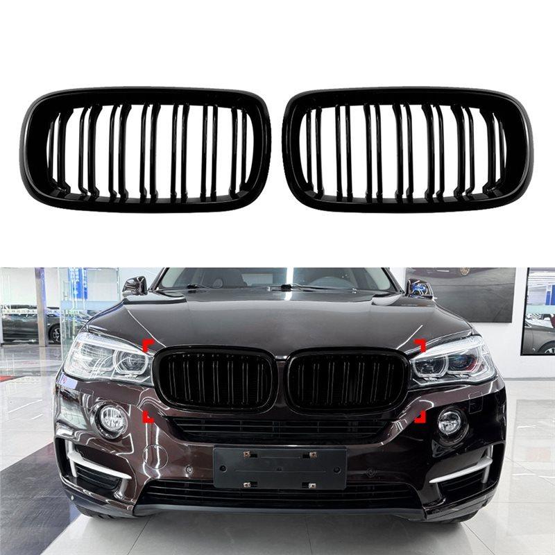 A14U-Front Hood Grille Double Line Air Intake Kidney Grills For BMW X5 F15 X6 F16 2014-2018 Car