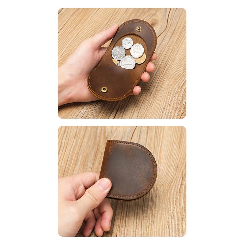 Women'S Small Genuine Leather Coin Wallet Children Mini Purses Hasp Money Clip Clutch Hobo Bags Men Gift Pouch New Manual Craft