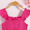 2025 Summer Girls' Spaghetti Strap Top & Wide-Leg Pants Two-Piece Set - European & American Style for Middle & Big Kids