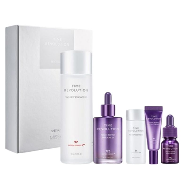 

MISSHA Time Revolution Gift Set_ The First Essence 5X & Night Repair Ampoule 5X 1 Gift Set