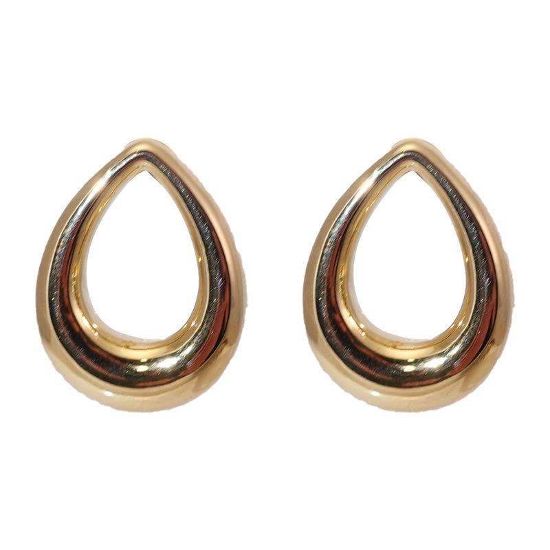Textured Metal Water Drop Earrings, Light Luxury High-End Stud Earrings, Popular Simple And Cold Earrings, Women
