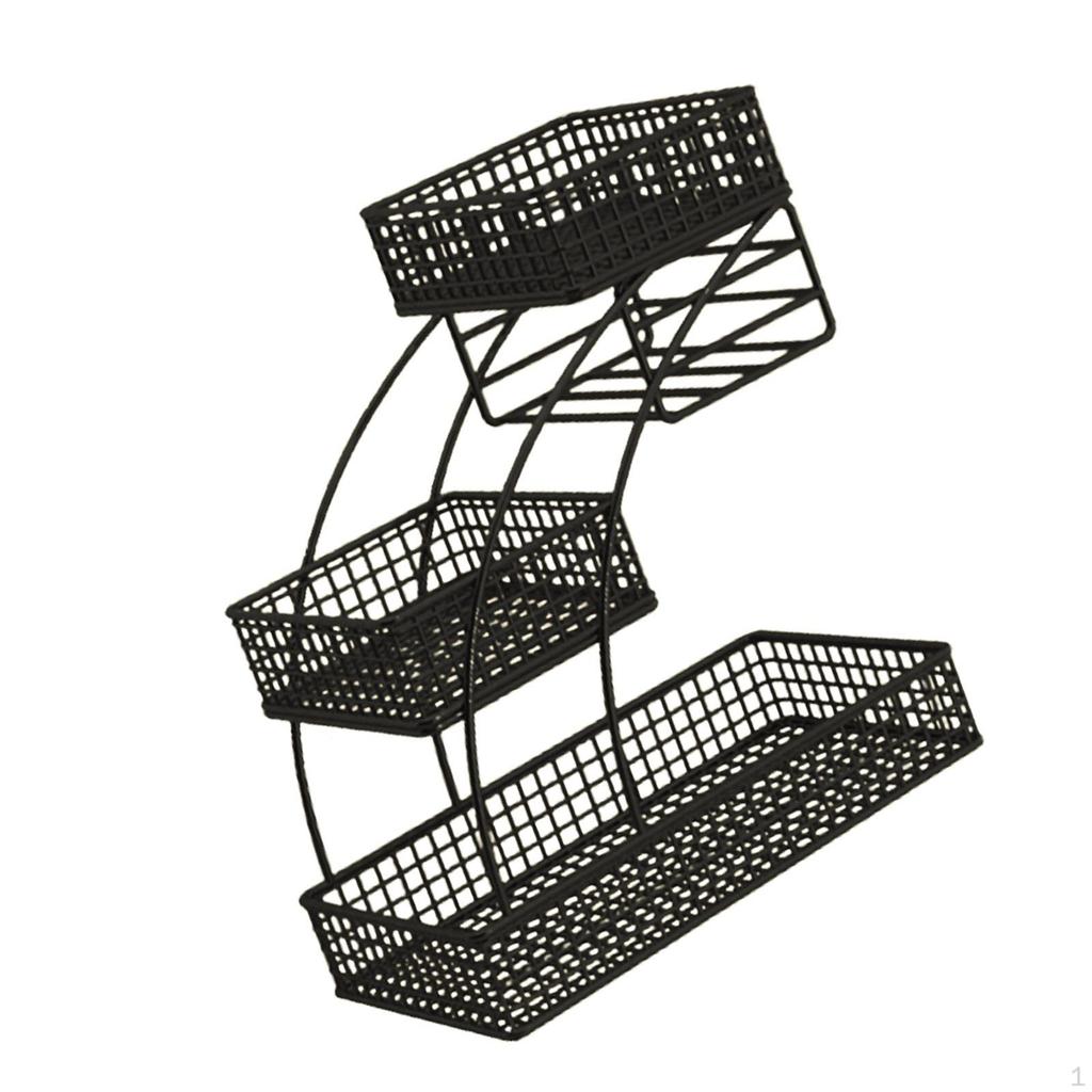 3patrový košík na ovoce Kuchyňský pult Stojan Víceúčelová mísa Podnos Chléb Zelenina