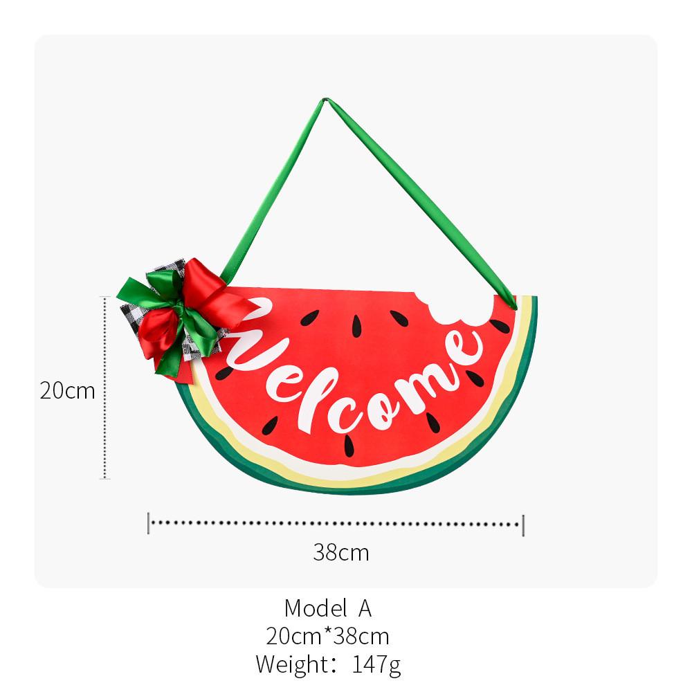 Charming Summer Watermelon Wooden Door Hanger With Bow For Welcoming Guests