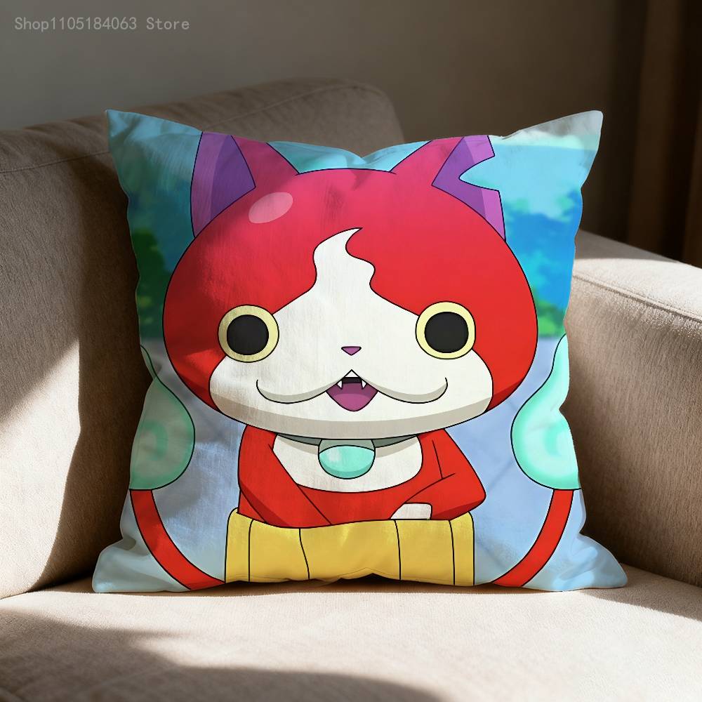J-Jibanyan Pillow Case For Sofa Decor Car Office Room Printing Cushion Cover Decorations and Protector