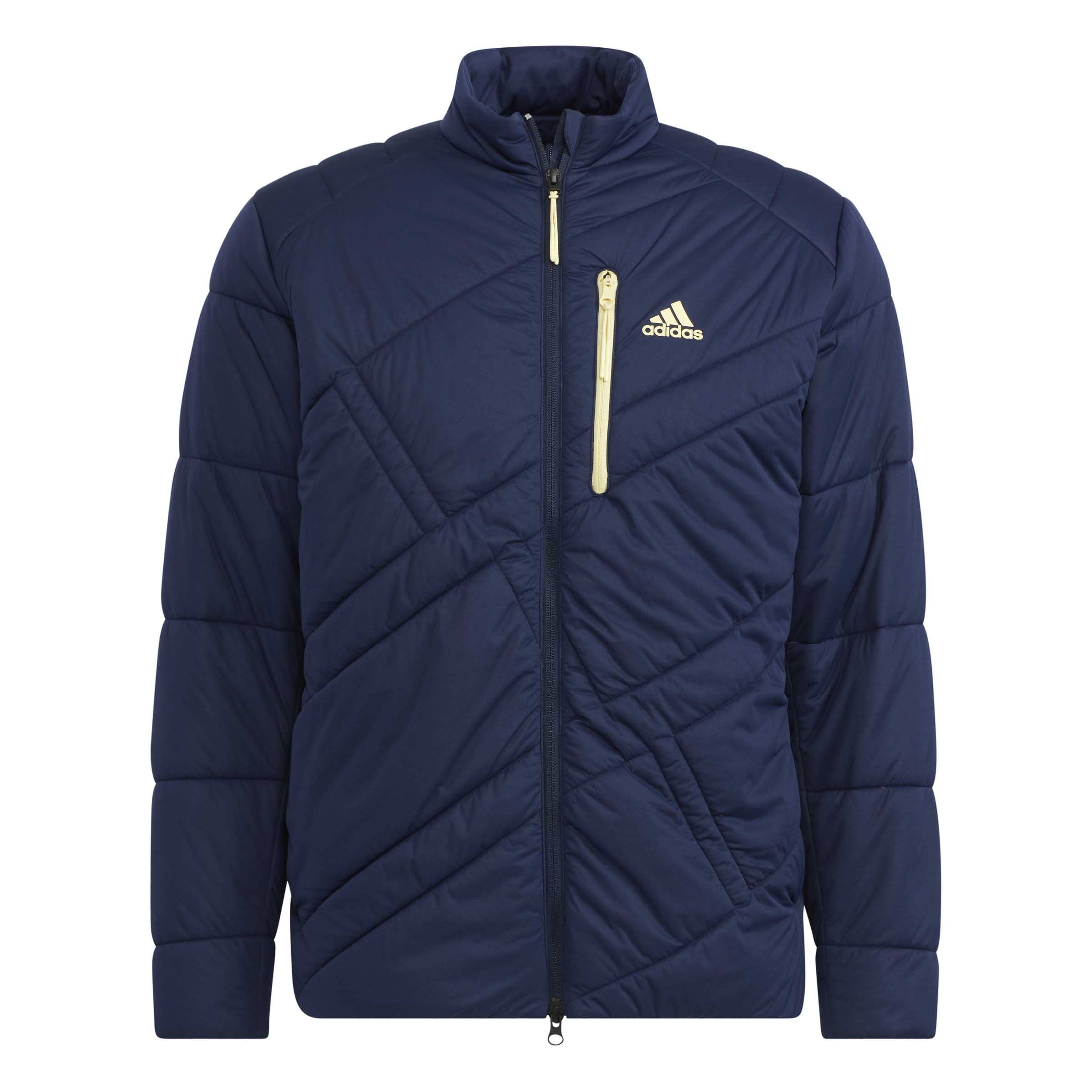 

Куртка для гольфа с большим логотипом Adidas, термобелье средней толщины из хлопка с длинным рукавом и молнией, темно-синяя [Adidas Golf], мужская, J/XL
