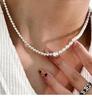 Yinruitai S925 Sterling Silver Freshwater Pearl Necklace & AB Chain Bracelet for Women