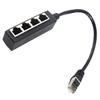 RJ45 Splitter Adapter 1 To 4 Port Smooth Transmission Excellent Connection Network Cable Adapter