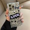 Transparent Square Back Tube Case Casing Protection For iPhone 14 Pro Max 13 16 ProMax 15 Plus 11 12 Anti-Oxygen,Lucky Cartoon Pattern