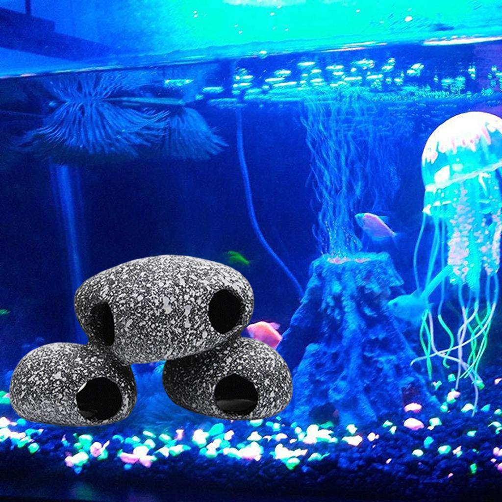 Stapelbara Akvarie Sten Grottor Dekoration, Gömställe Sten för Räkor Ciklid Gömma Uppfödning Lek Fisk Tank Gömställe Stenar