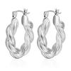 18k Gold Minimalist Twisted Hoop Earrings - European & American Style